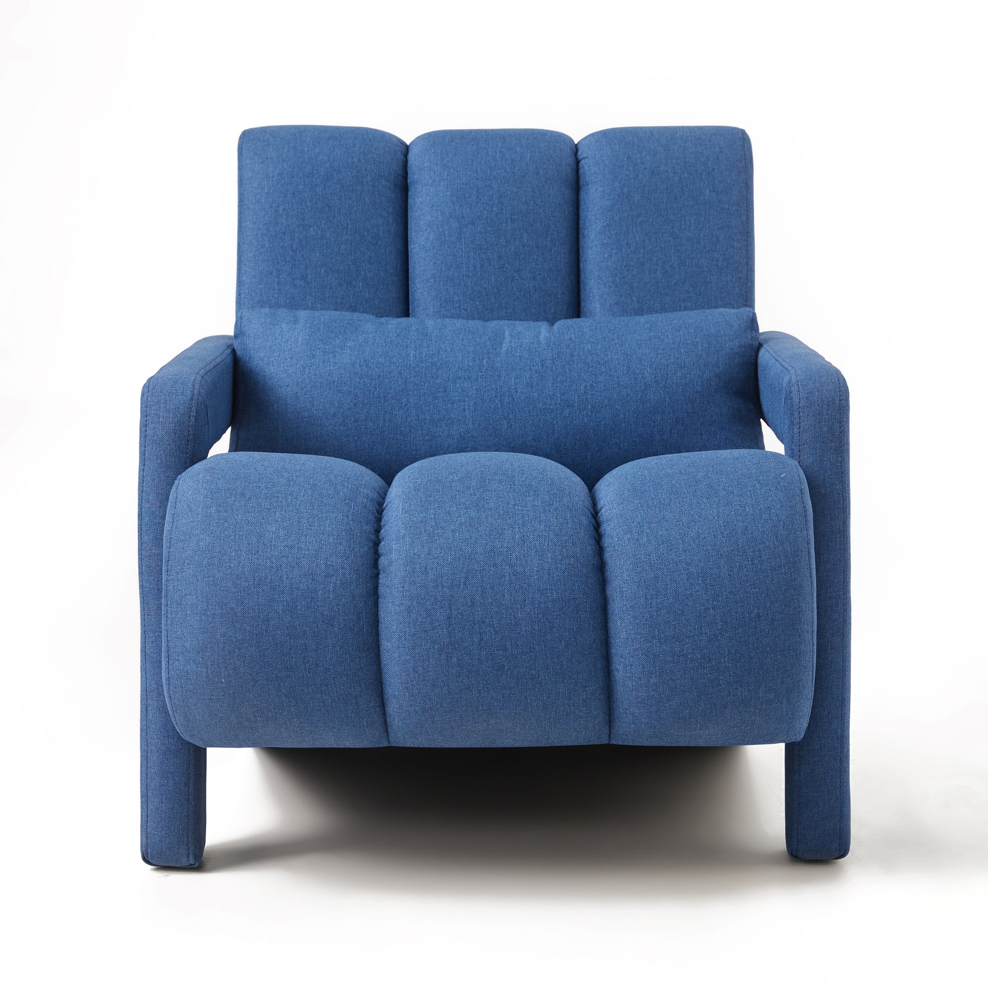 Modern Upholstered Accent Chair, Comfortable Linen Fabric With A Pillow For Living Room,Bedroom. Linen, Navy Blue Navy Blue Primary Living Space Modern Pine Foam Wood Fabric