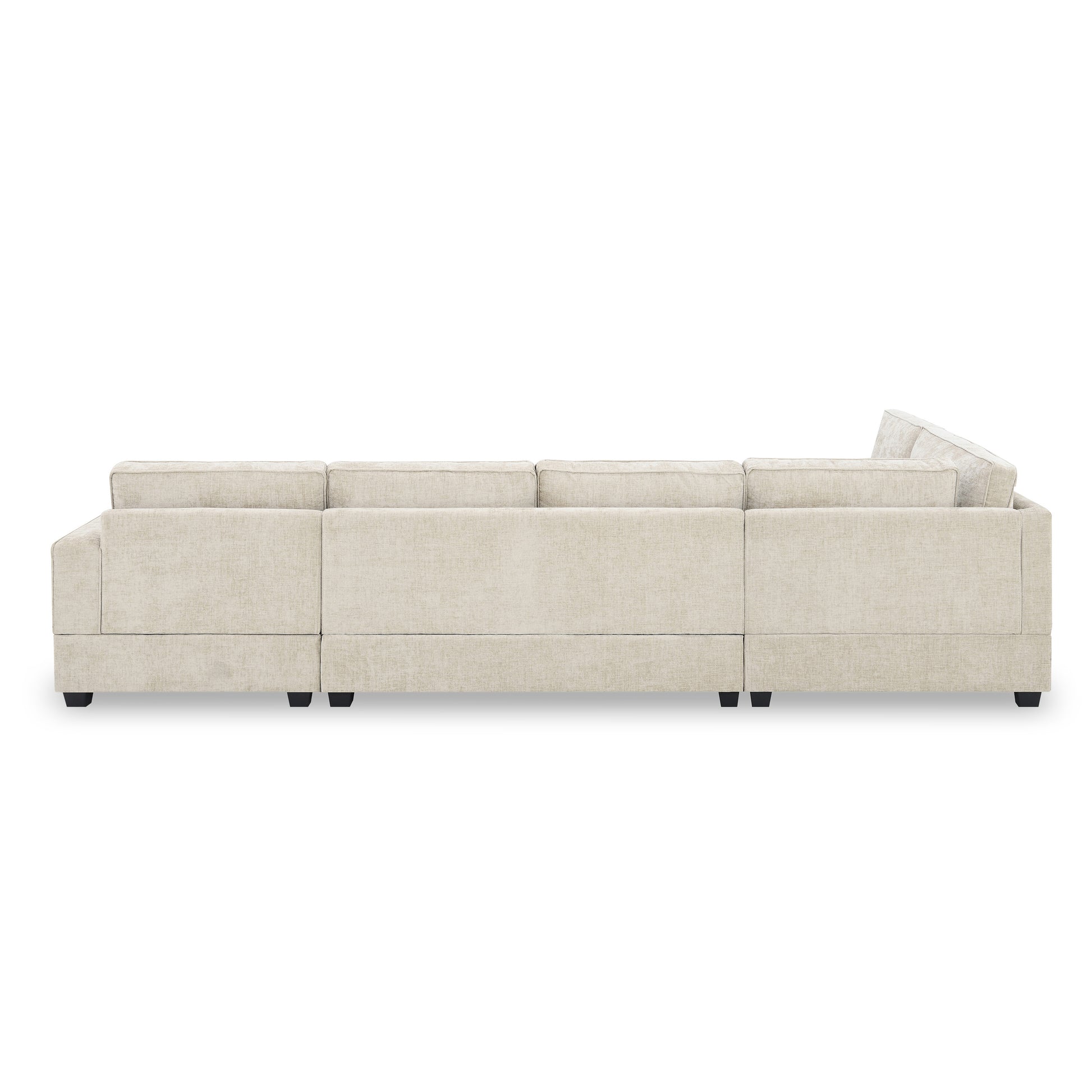 119*67" U Shaped Sectional Sofa,6 Seat Chenille Couch Set With Oversized Chaise Lounge,Irregular Corner,Deep Seat Comfy Sofa With Cup Holders For Living Room,Apartment,2 Colors Beige Chenille 6 Seat