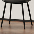Modern Minimalist Black Dining Chair Set Four Chairs Per Box, Stable And Comfortable.Modern Mid Century Style Upholstered Side Chairs,Spoon Shaped Chairs With Black Metal Legs. Black Metal,Pu