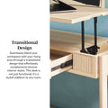 Transitional Reeded Lift Top Desk With Drawer Oak Oak Mdf Mdf