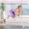 4 In 1 Ab Workout Exercise Equipment Rowing Machine Leg Press Machine Ab Glider Machine Roman Chair Fitness Equipment For Ab Workout Core Strength Training Pink Abs Rubber Steel Q235