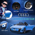 Aosom Kids Ride On Car, 12V Licensed Audi Rs E Tron Gt 3.1 Mph Electric Car For Kids, Ride On Toy For Boys And Girls With Remote Control, 4 Wheels With Suspension, Horn, Music, Lights, Blue Blue Plastic