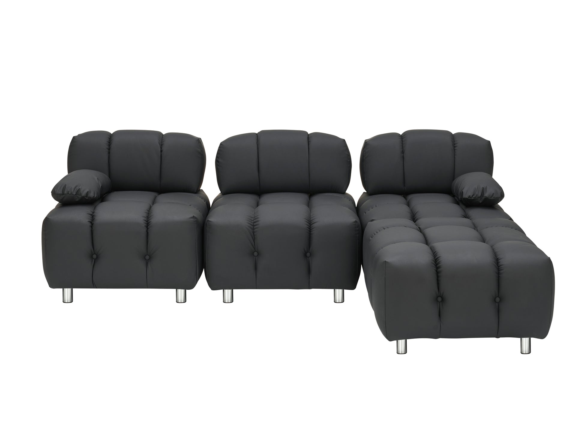 A 90.60 Inch Technology Cloth Black Sofa, Waterproof, Stain And Cat Scratch Resistant, Can Comfortably Sit In The Apartment Bedroom Without Taking Up Space. Black Polyester Blend 4 Seat