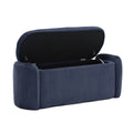 Coolmore Storage Ottoman,Bedroom End Bench,Upholstered Fabric Storage Ottoman With Safety Hinge, Entryway Padded Footstool, Ottoman Bench For Living Room & Bedroom Navy Navy Foam Velvet