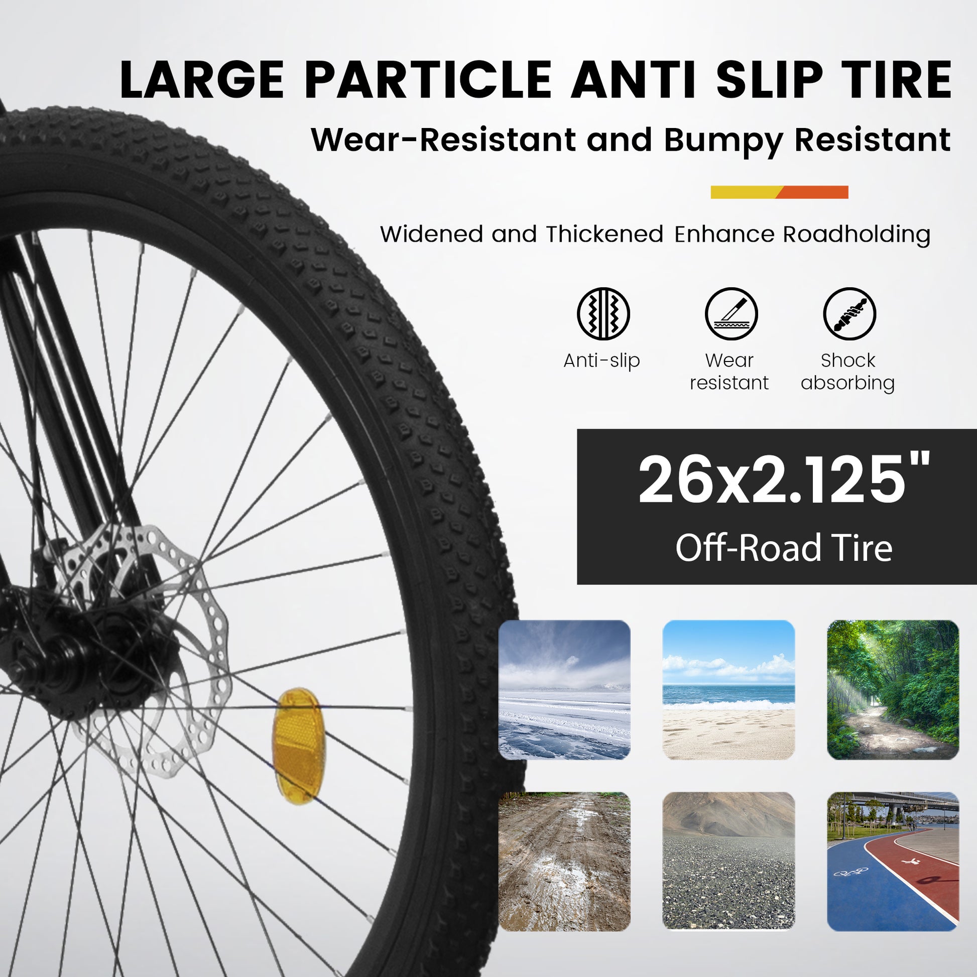 A26336 26 Inch Aluminum Frame Shock Fork Plus Shock Absorber 21 Speed Unisex Mountain Bike Black Steel