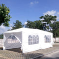10X20' Outdoor Garden Gazebo Wedding Party Tent Canopy Marquee With 6 Removable Sidewalls White Metal