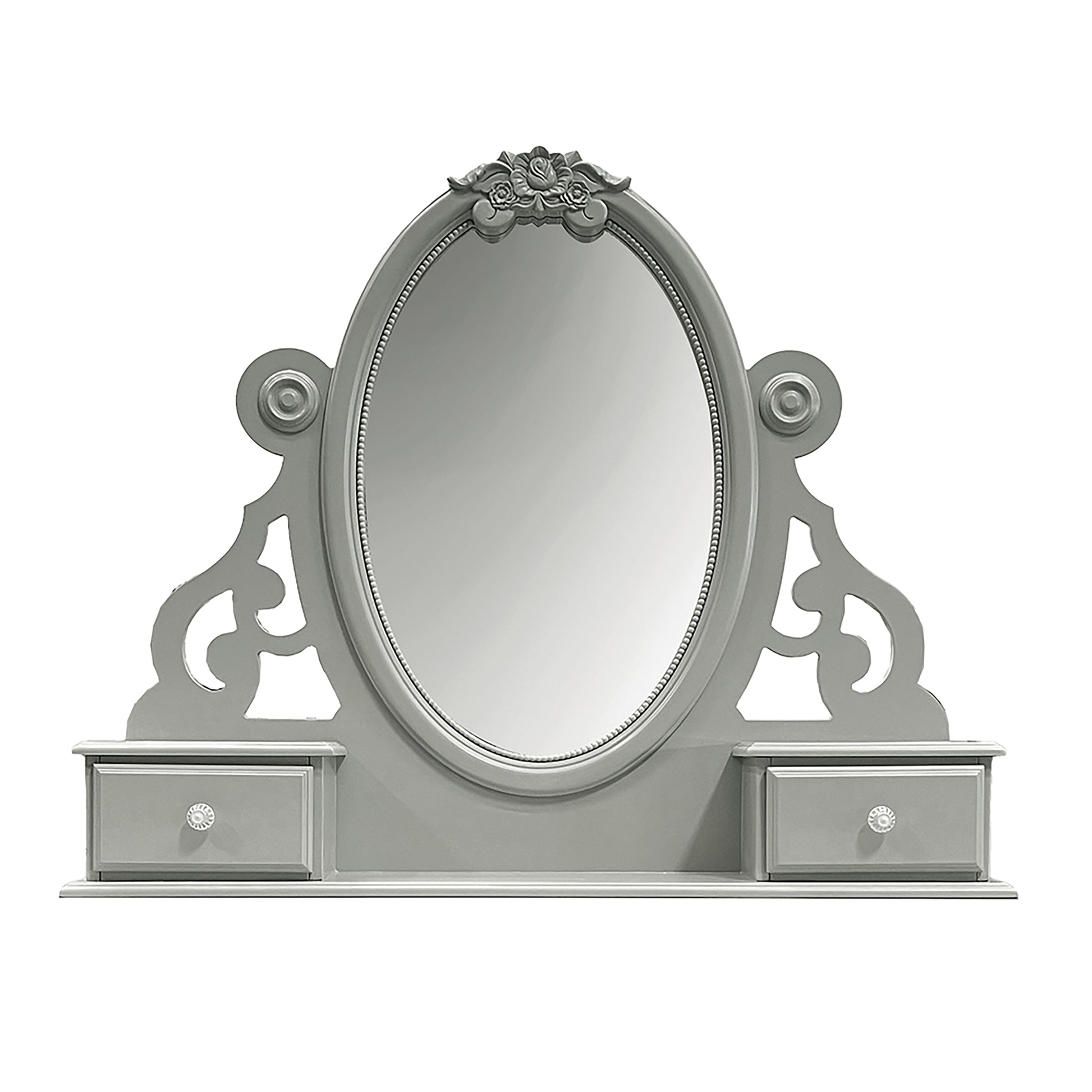 Flora Jewelry Mirror, Gray Finish Bd02206 Gray Mirror