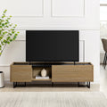 Contemporary Low Profile Tv Stand For Tvs Up To 65 Inches Coastal Oak Light Brown 60 69 Inches Mdf Mdf