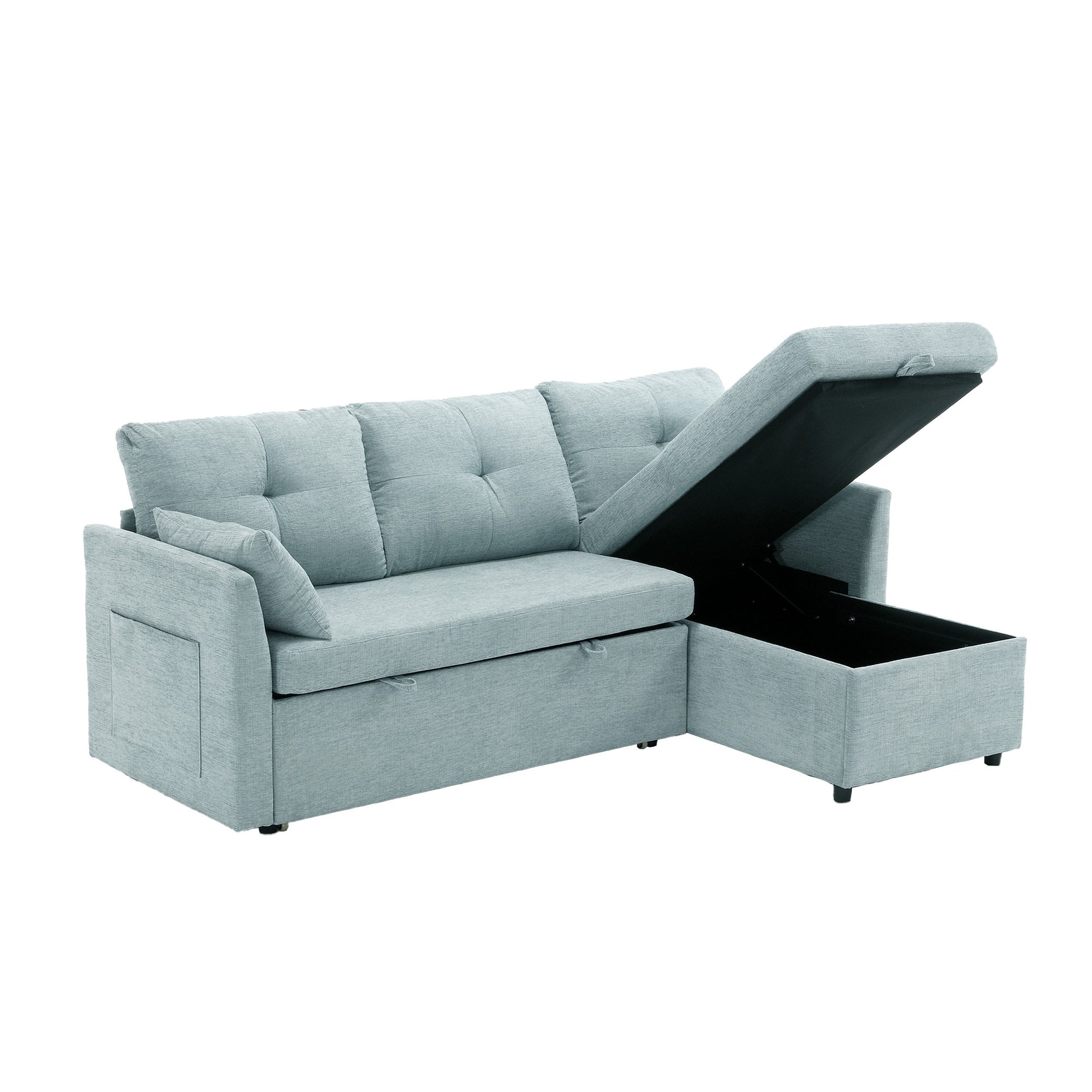 United Modular Sectional Sofa L Shaped Modular Couch With Reversible Chaise Modular Sofa Sectional Couch With Storage Seats Mint Green Chenille 3 Seat