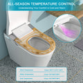 Smart Toilet With Bidet Built In, Auto Open & Close, Elongated Heated Seat, Foot Sensor Flush, Led Display, Warm Water Wash, Dryer, Night Light White Ceramic