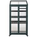 62Inch Height Wood Large Greenhouse Balcony Portable Cold Frame With Wheels And Adjustable Shelves For Outdoor Indoor Use, Forest Green Green Casual Wood Solid Wood
