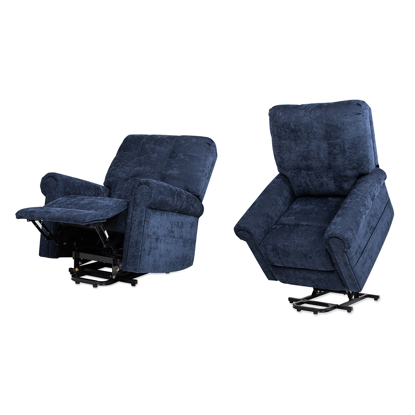 Irwin 36" Power Lift Recliner Chair, Dusk Navy Blue Chenille Navy Blue Foam Chenille