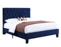 Luma Blue Queen Upholstered Bed Queen Blue Foam Solid Wood