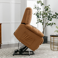 Massage Recliner Chair Electric Power Lift Recliner Chairs With Heat, Vibration, Side Pocket For Living Room, Bedroom, Light Brown Light Brown Velvet