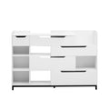 Shoe Storage Cabinet For Entryway With Drawers And Shelves, Modern Shoe Organizer Cabinet, Free Standing Shoe Rack For Hallway, Living Room White Mdf