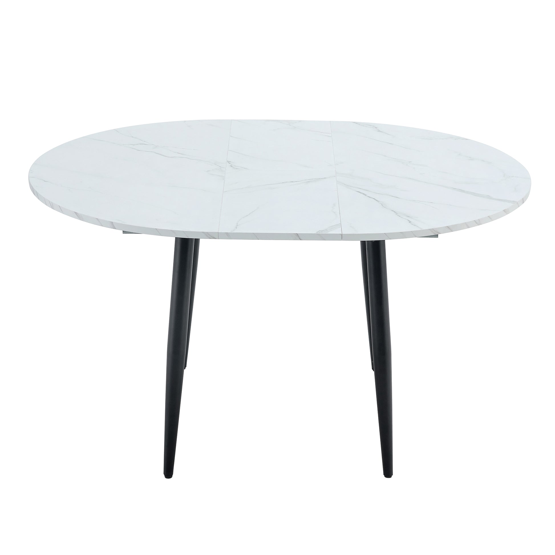 With A Clever Retractable Mechanism, The Mdf Table Top And Black Metal Legs And Has A Smooth And Delicate Surface. The Unique Look Creates The Sleekof A Modern Home. White Mdf Metal