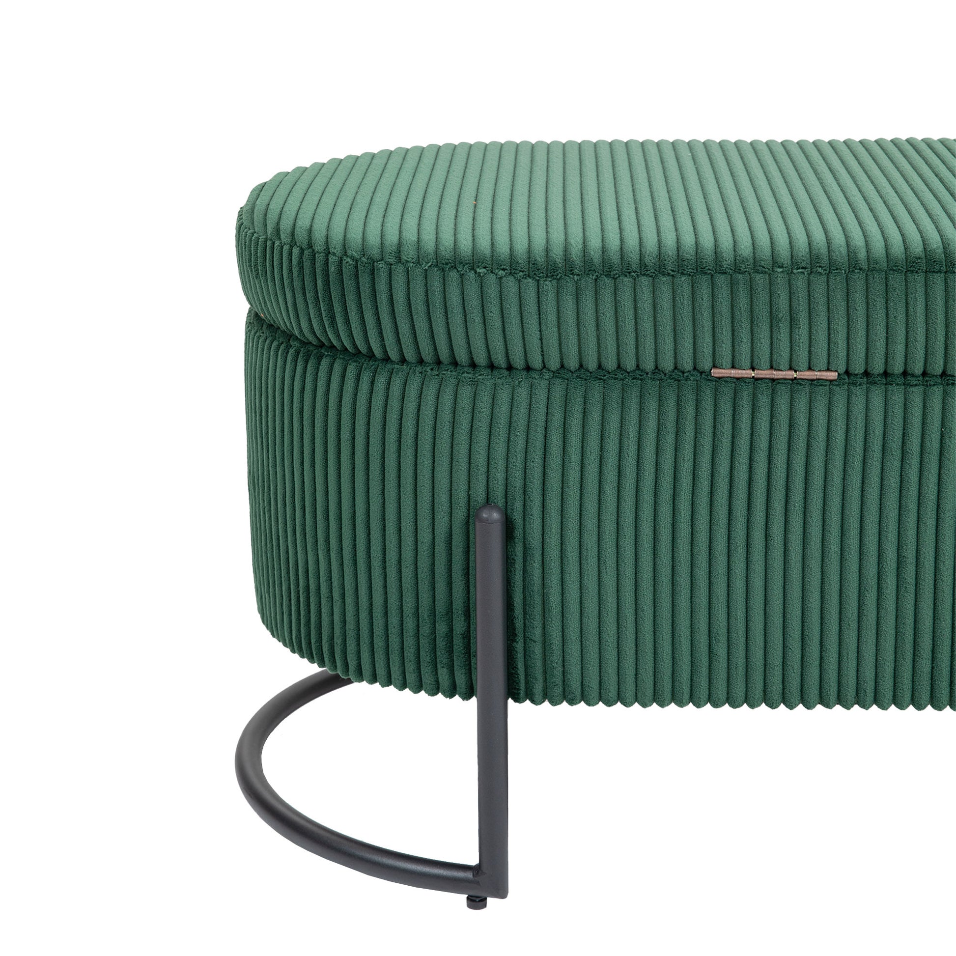 Coolmore Storage Ottoman,Bedroom End Bench,Upholstered Fabric Storage Ottoman With Safety Hinge, Entryway Padded Footstool, Ottoman Bench For Living Room & Bedroom Emerald Emerald Foam Velvet