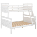 Twin Over Full Bunk Bed With Ladder, Safety Guardrail, Perfect For Bedroom, White Old Sku: Sm000118Aak 1 Twin Box Spring Not Required White Wood Bedroom Bunk Pine