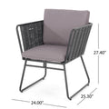 La Jolla Chair Dark Grey Woven Rope