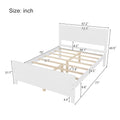 Wood Platform Bed Frame With Headboard, Mattress Foundation With Wood Slat Support, No Box Spring Needed, Full Size, White Box Spring Not Required Full White Wood Solid Wood Mdf