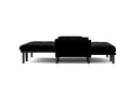 Black Corduroy Sectional Sofa: Convertible 3 Seaters Sofa, L Shaped Sofa, And Bed Black Velvet Metal Primary Living Space Medium Soft Loose Back Pillow Top Arms Foam Fabric Metal 3 Seat