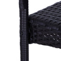 Outsunny Rattan Wicker Bar Set For 3 Pcs With Ice Buckets, Patio Furniture With 1 Bar Table And 2 Bar Stools For Poolside, Backyard, Porches Dark Brown Steel