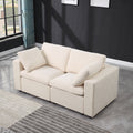 Modular Sectional Sofa, 2 Piece Sectional Sofa Set, Two Corner Chairs, Chenille Beige Beige Fabric 2 Seat