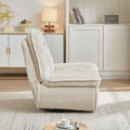 Video 360 Degree Corduroy Swivel Upholstered Manual Recliner Chair,Theater Recliner Sofa,Nursery Glider Rocker For Living Room Beige Corduroy