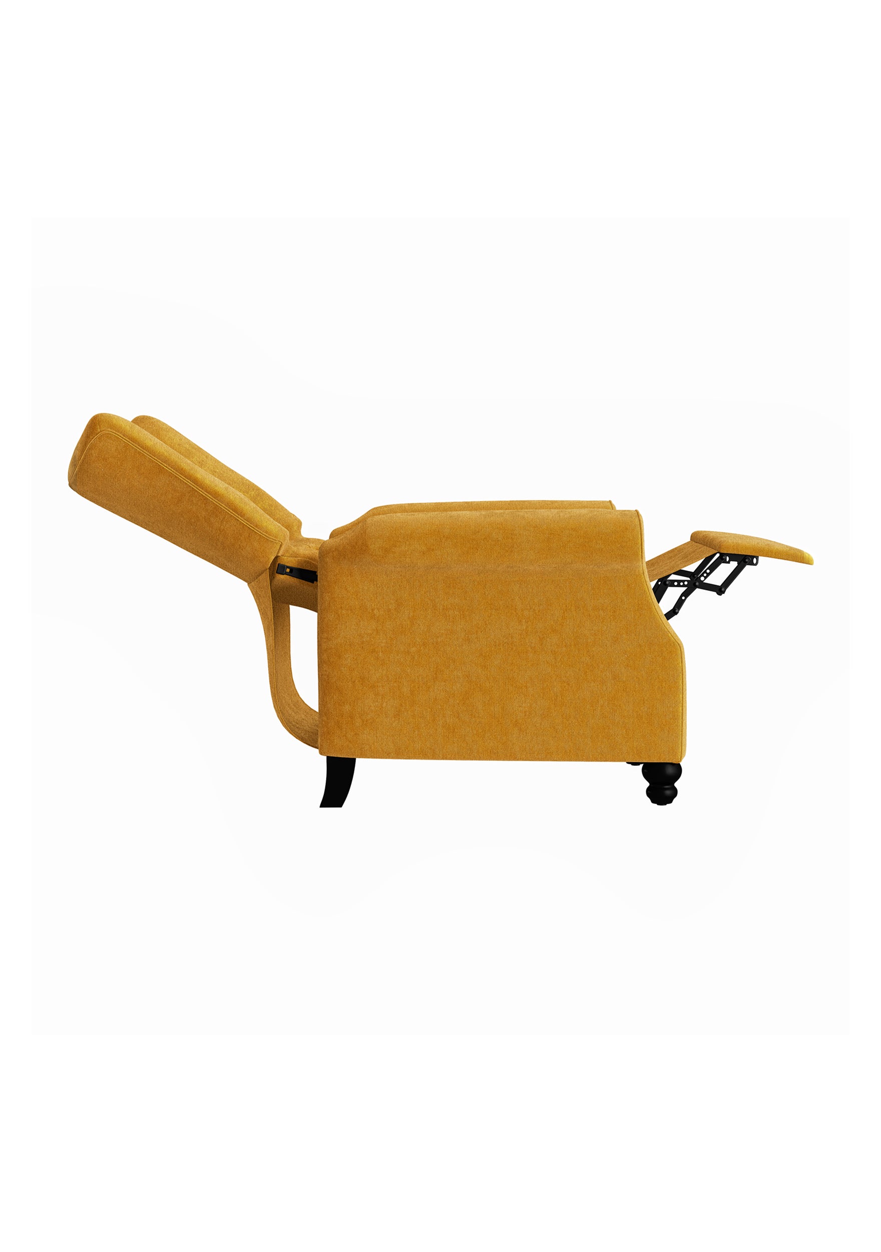 The Canary Recliner Mustard Yellow Espresso Polyester