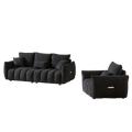 3 Seater 1 Seater Combo Sofa Modern Living Room Sofa, Teddy Sofa, Wooden Frame, 4 Cushions, Apartment Sofa Furniture Black Wood Primary Living Space Pine Foam Fabric 4 Seat