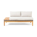 Loft Outdoor Acacia Wood And Wicker 5 Seater Sectional Sofa Set Teak Acacia Wood