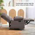 Large Manual Recliner Chair In Fabric For Living Room, Grey Grey Suede Manual Handle Metal Primary Living Space Medium Firm Cushion Back Heavy Duty American Design Pine Pillow Top Arms Fiber Foam And Polyester Fiber Pad Fabric