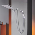 Chrome Shower System 12 Inch Bathroom Luxury Rain Mixer Shower Combo Set Wall Mounted Rainfall Shower Head And Handheld System Shower Faucet Set Chrome Bathroom Classic,Contemporary,Luxury,Modern