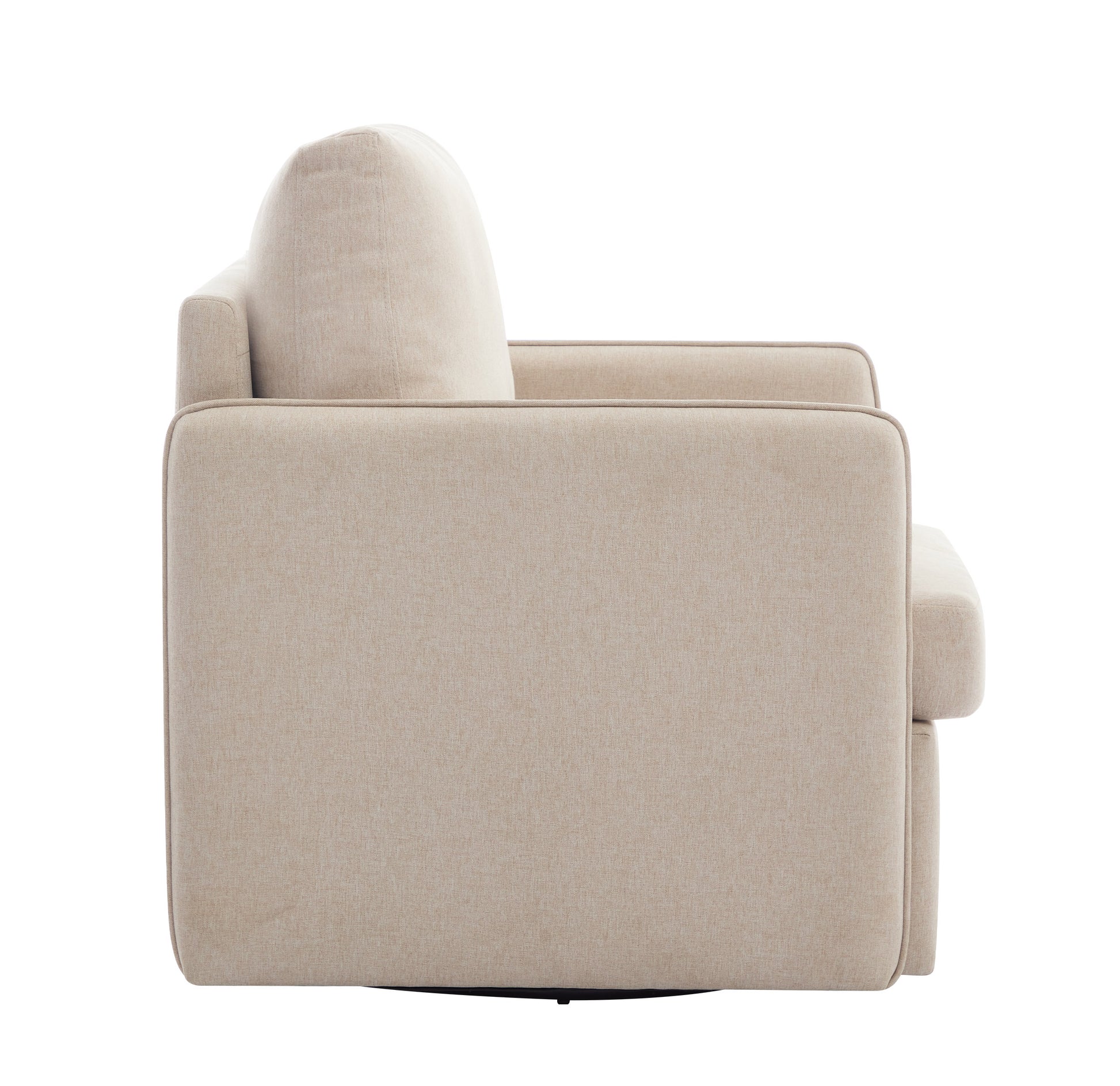 Swivel Accent Chair, Comfy Single Sofa Chair With Storage, Modern Arm Chair For Living Room, Fabric Swivel Armchair With Metal Base Beige Beige Brown Linen