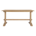 3 Piece Retro Dining Set, Rectangular Trestle Table And 2 Wooden Benches For 4 People For Dining Room And Kitchen Natural Wood Natural Wood Solid Wood Mdf