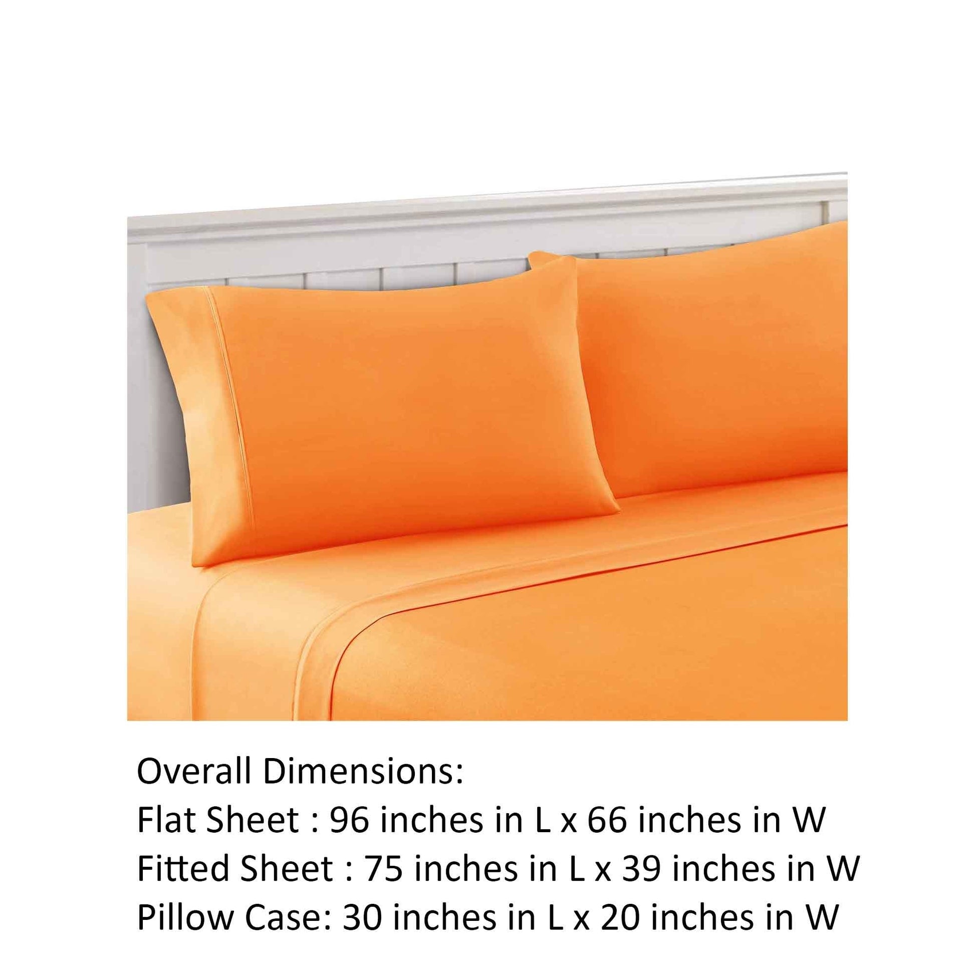 Bezons 3 Piece Twin Size Plain Sheet Set The Urban Port, Orange Orange Microfiber