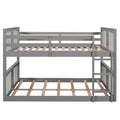 Full Over Full Bunk Bed With Ladder, Gray Old Sku :Lp000207Aae Full Gray Solid Wood