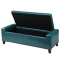 Chelsea Storage Ottoman W Studs Teal Pu