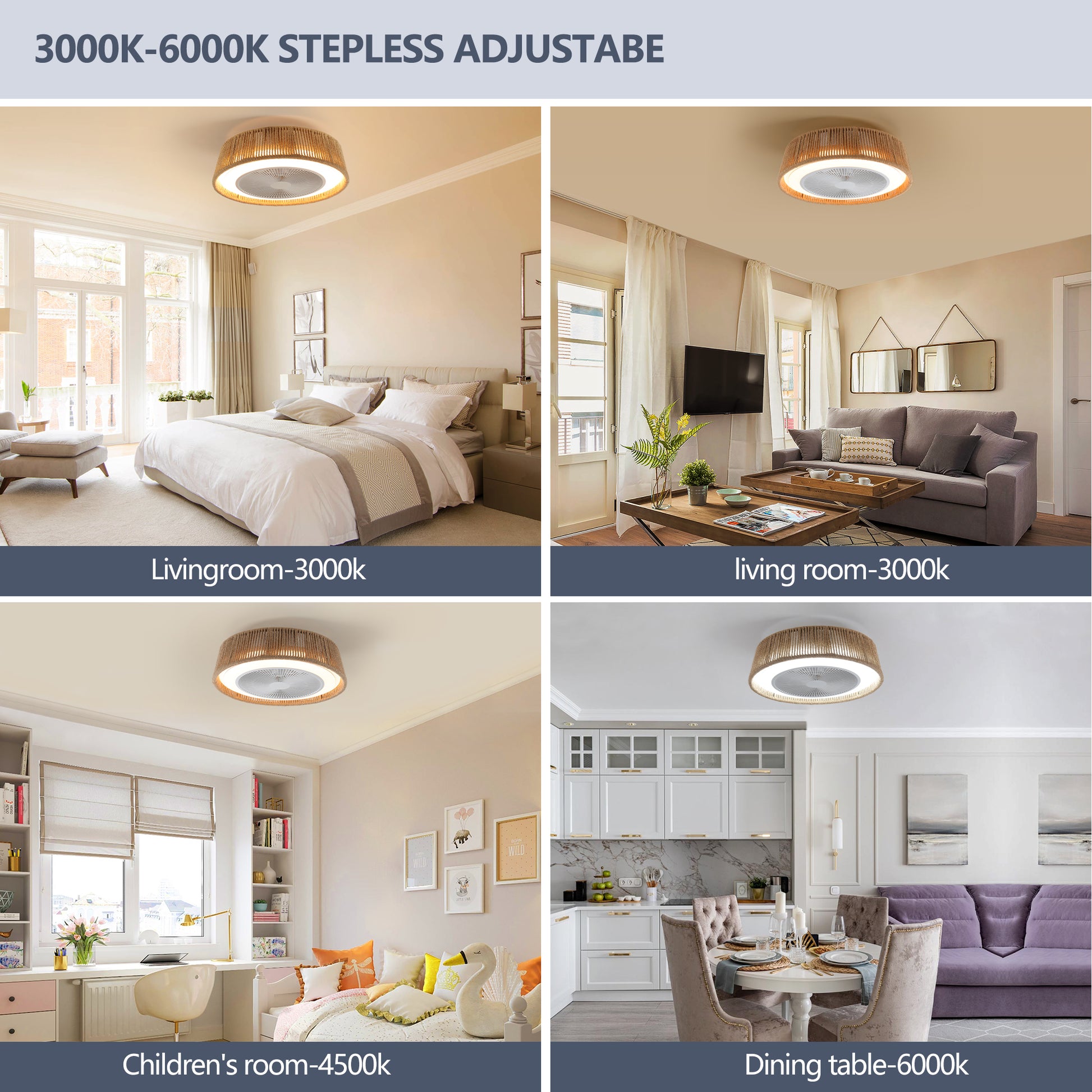 Same As W1340137055 L10003 Bohemian Style Led Dimmable Ceiling Light With Built In Fan Remote Control White Modern Iron