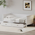 Twin Size Solid Wood Daybed With Two Drwaers For Kids Teens Dorm Bedroom Multipurpose Guest Room Or Home, White Box Spring Not Required Twin White Wood Bedroom Pine Wood