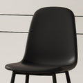Modern Minimalist Black Dining Chair Set Four Chairs Per Box, Stable And Comfortable.Modern Mid Century Style Upholstered Side Chairs,Spoon Shaped Chairs With Black Metal Legs. Black Metal,Pu