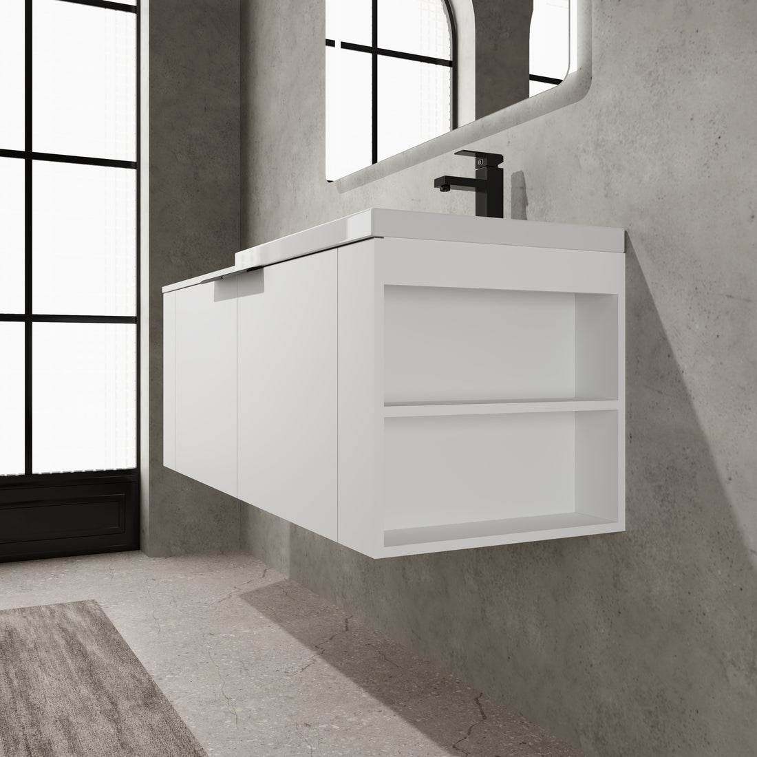 48 "Bathroom Vanity Sink Combo For Big Space,Modern Bathroom Cabinet Cabinet Combination, Bathroom Sink Cabinet Set, White Ameican White Oak Bathroom American Design Engineered Wood