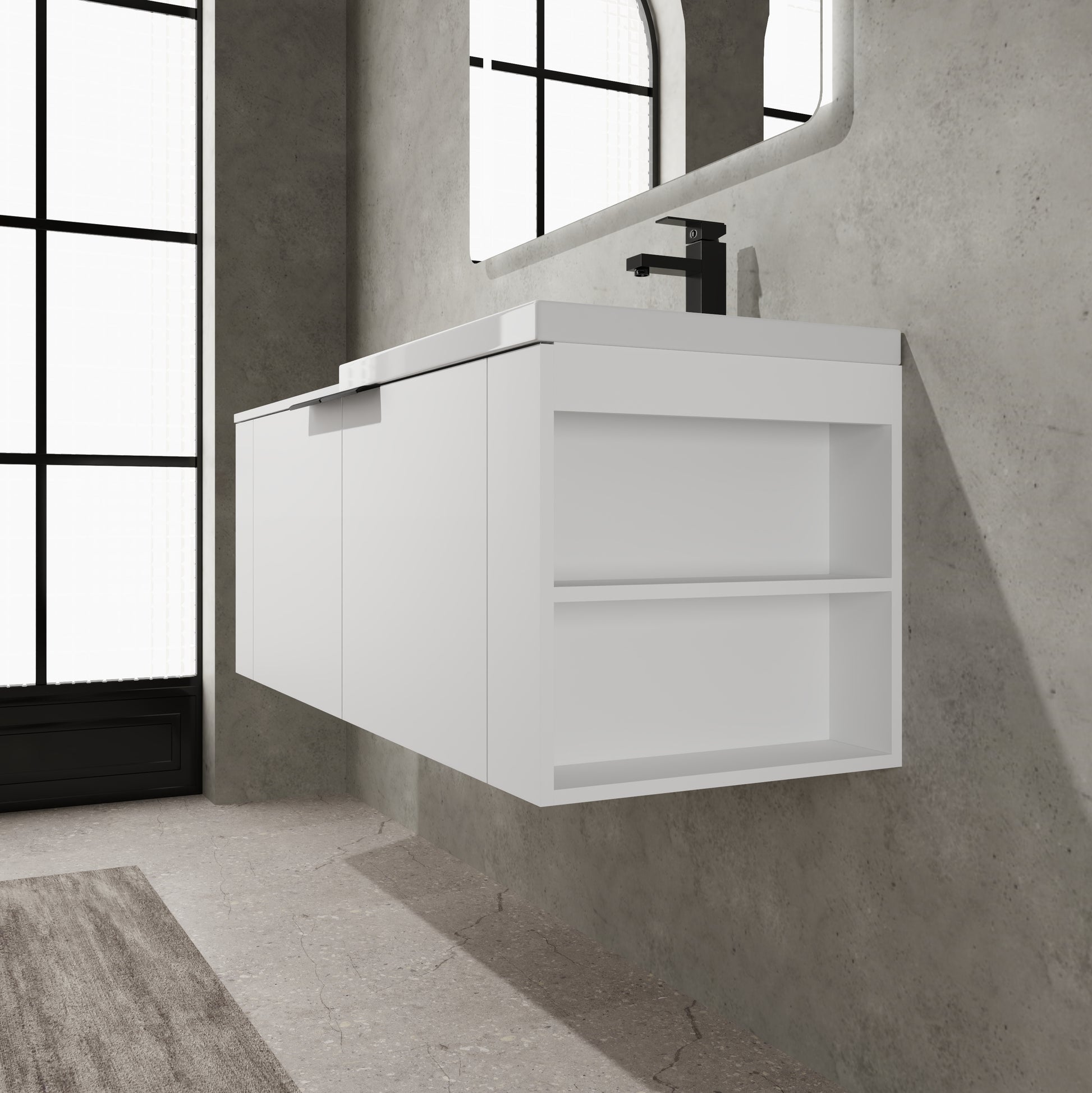 48 "Bathroom Vanity Sink Combo For Big Space,Modern Bathroom Cabinet Cabinet Combination, Bathroom Sink Cabinet Set, White Ameican White Oak Bathroom American Design Engineered Wood