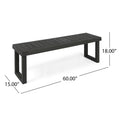 Nestor Bench, Dark Grey Dark Grey Acacia Wood