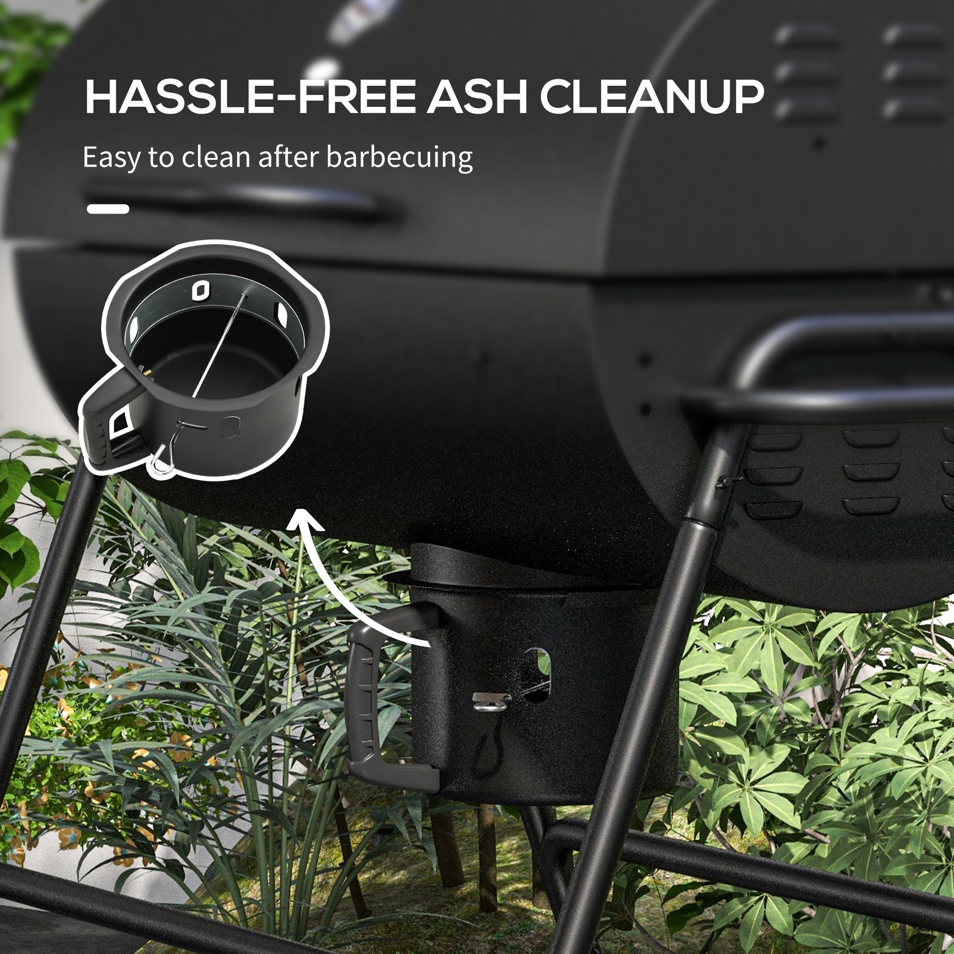 Outsunny Barrel Charcoal Bbq Grill With 420 Sq.In. Cooking Area, Outdoor Barbecue With Wheels, Ash Catcher And Built In Thermometer For Patio Picnic, Backyard Party, Black Black Steel