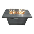 25'' H X 42'' W Steel Propane Outdoor Fire Pit Table With Lid Grey Garden & Outdoor Modern Stone Steel