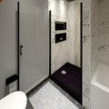 Shower Doors Matte Black Tempered Glass