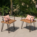 Zion Industrial Wood And Metal Chair Teak Metal & Wood