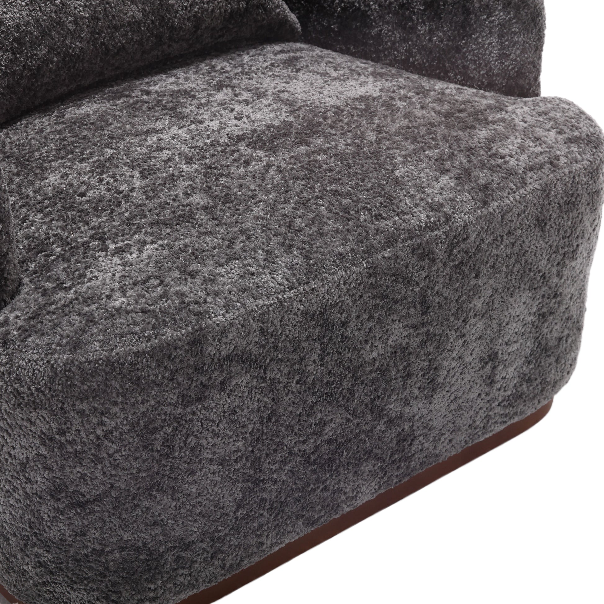 Coolmore Swivel Barrel Chair, Comfy Round Accent Sofa Chair For Living Room, 360 Degree Swivel Barrel Club Chair, Leisure Arm Chair For Nursery, Hotel, Bedroom, Office, Lounge Gray Gray Primary Living Space Foam Chenille