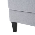 Armless Sofa Light Grey Fabric 1 Seat